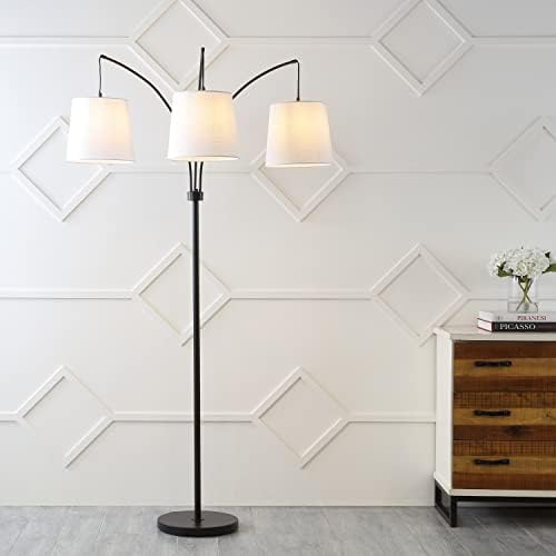 JONATHAN Y Sylva 3-Light Mid-Century Modern Arc Floor Lamp 72.5", Black