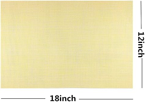 WAZAIGUR Placemats Crisscross Woven Vinyl Place Mats Set of 6 Yellow