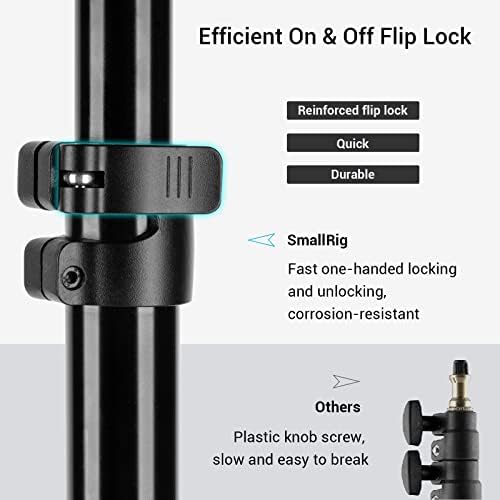 SMALLRIG Photography Light Stand 110"/9.2ft, Air-Cushioned Aluminum Tripod