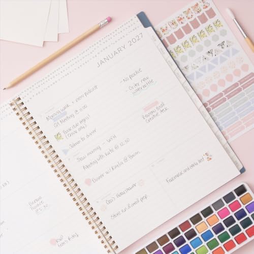 Blue Sky Kelly Ventura 2027 Weekly & Monthly Planner, 8.5"x11", Anemones
