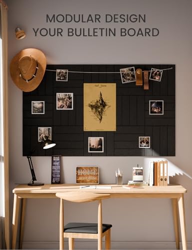 Fluxynara Felt Bulletin Board & Cork Board Alternative, Black