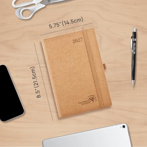 POPRUN 2027 Recycled Daily Planner One Page Per Day, 5.75"x8.5",Day Planner