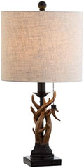 JONATHAN Y Gaston Rustic Faux Antler Resin Table Lamp 20.5", Brown