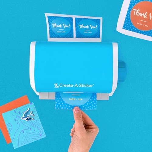 Xyron Create-a-Sticker,5" Sticker and Label Maker Machine for Small Business and DIY Crafts,Includes Permanent Adhesive,Pre-Loaded (0501-05-10A),(Pack of 4)