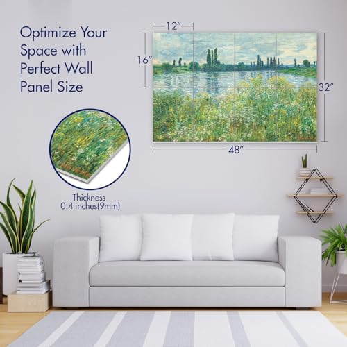 PINWELIFE® Masterpiece Acoustic Art Panels, 8-Pack 12"×16" Sound Absorbing Panels, Decorative Acoustic Wall Art, Noise and Echo Cancelling for Home Studio/Office, Nano Tape Included