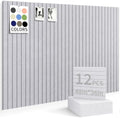 48" x 36" Cork Board Alternative, 12 Pack Felt Bulletin Board Tiles with 30 Adhesive Tabs Wall Push Pin Board for Office Classroom Bedroom Decor