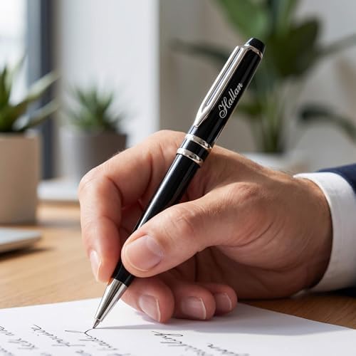 Ancolo Personalized Ballpoint Pens - with Your Message Name on the Pens