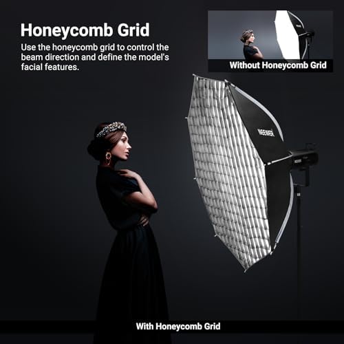 NEEWER BASICS Parabolic Softbox, 47.2" Bowens Mount Soft Box, Light Diffusers/Grid/Bag, Compatible with Aputure 150c Compatible with Godox SL60w NEEWER FS300C FS230C FS150B HB80C CB200C Q6 Q300, NS66P