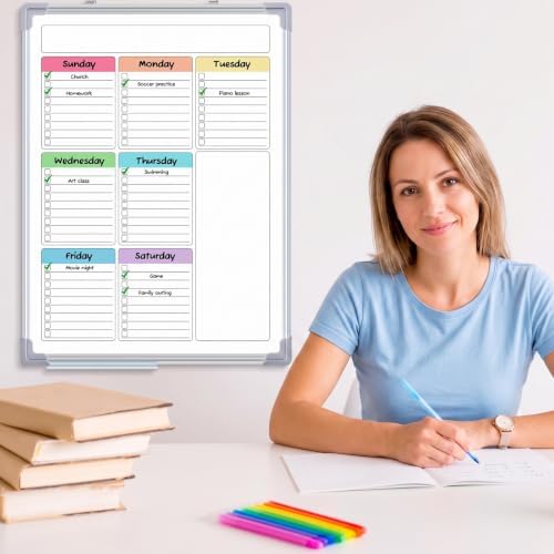 Lincia 24" x 18" Magnetic to Do List Whiteboard, Weekly Planner, Pleochroic