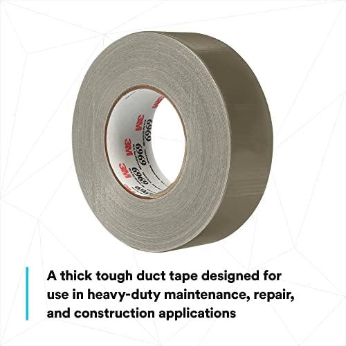 3M Extra Heavy Duty Duct Tape 6969, Olive, 10 Mil, 48 MM x 54.8 M, 1 Roll