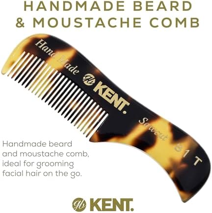 Kent 81T TY (2.8) Pocket Comb - Fine Tooth Beard, Mustache, and Grooming Comb for Travel Styling Kit