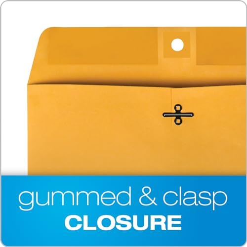 Quality Park 37894 Quality Park Clasp Envelopes, 9-1/4x14-1/2, 28lb, Brown Kraft, 100/Box,Light Brown