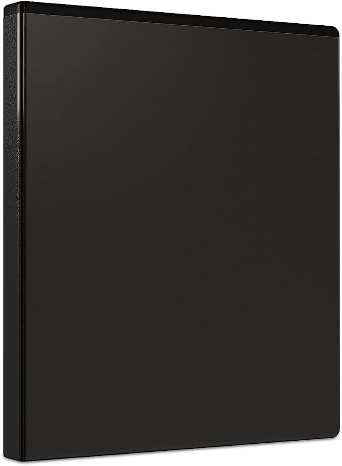 Staples Economy 0.5-Inch 3-Ring View Binder, Black, 3-Pack | Lightweight round-ring budget organizer for school and office use.