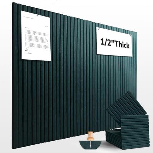 48" x 36" Large Felt Bulletin Board 1/2" Thick, Forest Green