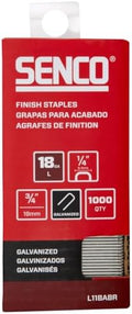 SENCO Collated Medium Wire Staples, Galvanized, 18 GA (L11BABR) 1,000 Box