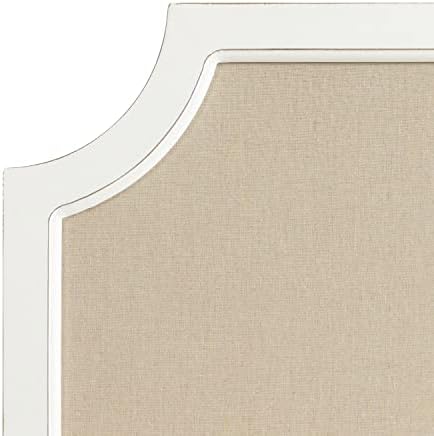 Hogan Framed Scalloped Decorative Wall Pinboard; White; 24 x 36; Rustic Modern Farmhouse Bulletin Board for Wall Organization and Decorative Displays
