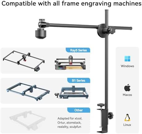 Longer B1 20W Laser Cutter with Air Assist, with Camera Kit, Auto Positioning & Capture, 19.7"x 19.7" Honeycomb Bed, and Enclosure with Vent, Working Speed Up to 600MM/S