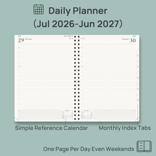 POPRUN 2026-2027 Daily Planner One Page Per Day, 8.5" x 12", Day Planner