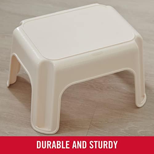 Rubbermaid Roughneck Step-Stool Bisque Lightweight Holds up to 300 pounds Ideal for Kitchen-Bath Skid-Resistant, 1 ct (Pack of 6)