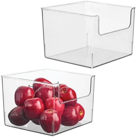iDesign Open-Front Storage Bin, Clear, Set of 2