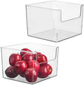 iDesign Open-Front Storage Bin, Clear, Set of 2