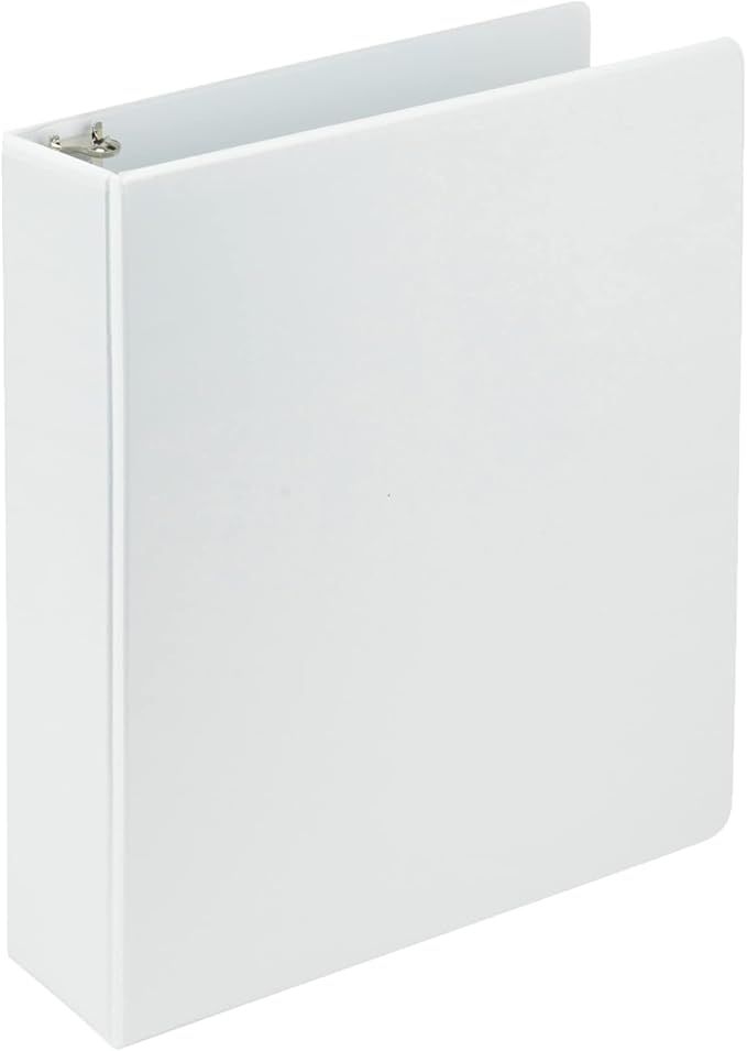 Samsill 2 Inch 3 Ring Binder, Economy Round Ring, Clear View Cover, 425 Sheet Capacity - for School, Home, Office - Pearl White