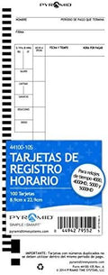 Pyramid Time Systems - Genuine and Authentic Spanish Time Cards (44100-10SMB) for Pyramid Models 4000, 4000PROK, 4000HD, 5000, and 5000HD Time Clocks- 1000 Time Sheets (3.5 x 9 in)