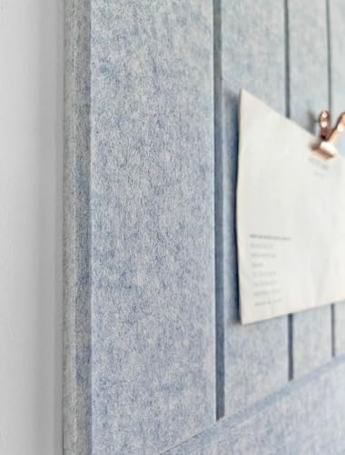 Slated Felt Bulletin Board Tiles | Cork Board Alternative for Walls | Wall Panels for Office & Home Decor | Aesthetic Pinboard & Photo Board | 12-Pack (11.8" x 11.8") with Adhesive | Blue Marble