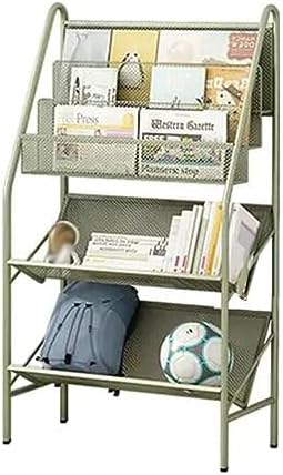 zktoermn Metal Storage Shelves Book, Newspaper, Magazine Storage Rack Storage Shelving Unit Organizer for Laundry Kitchen Bathroom Pantry Closet (Color : Green, Size : 55x28x92cm)