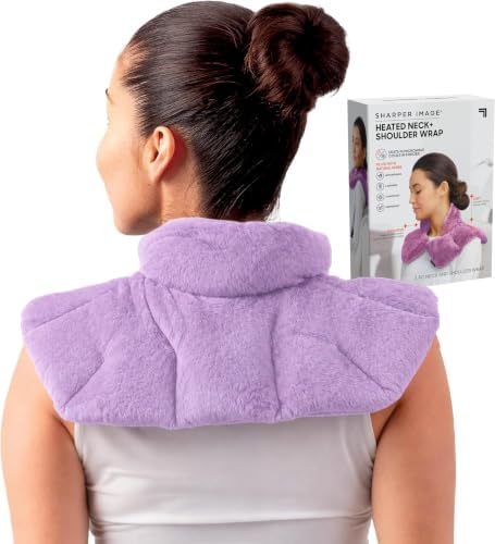Sharper Image Heated Neck&Shoulder Wrap-Microwavable Warm&Cooling Plush Pad,Scented Aromatherapy (100% Natural Lavender-&Herb Spa Blend),Pain Tension Headache Relief Therapy,Gift for Women,(Pack of 8)