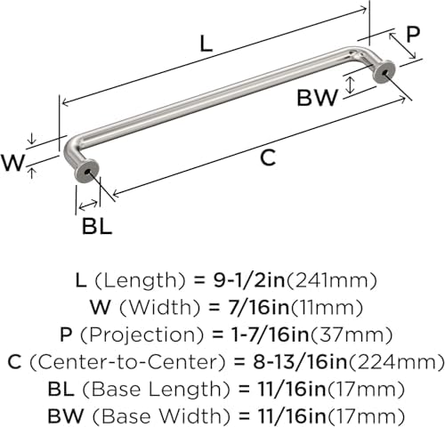 Amerock 8-13/16" Factor Polished Nickel Drawer Pull