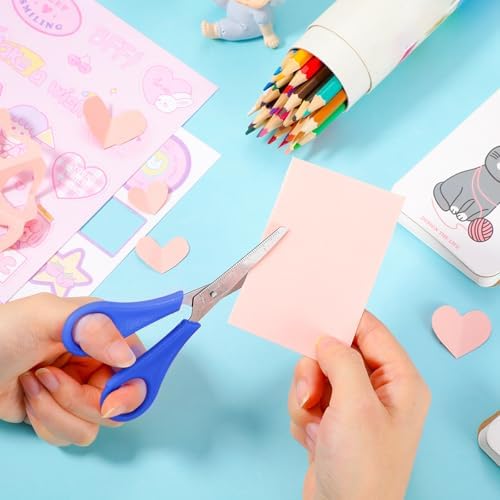Honoson 150 Pack Student Scissors Bulk with Ruler Blade,5 Colors