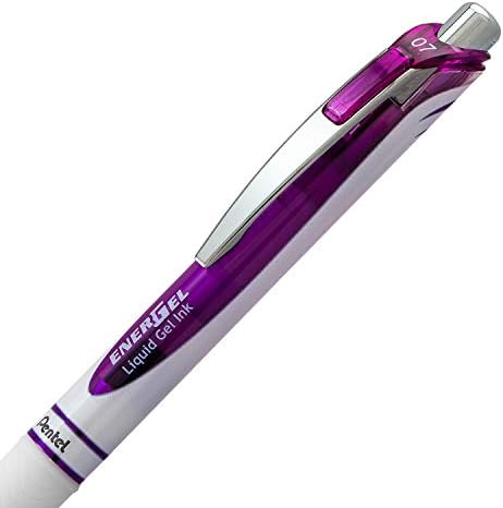 Pentel EnerGel Pearl Deluxe RTX Retractable Liquid Gel Pen, (0.7mm), Accent, Violet Ink, Box of 12 (BL77PW-V)