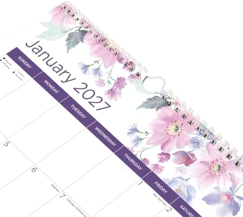 Blueline® 2027 Colorful Monthly Wall Calendar, 12 Months, January to December, Gold Twin-Wire Binding, 12" x 17", Passion (C173126)