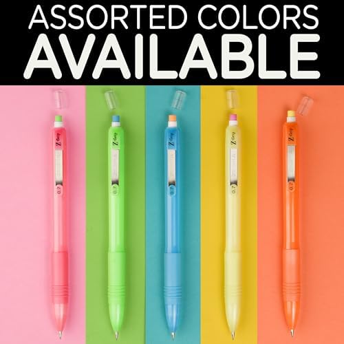 Zebra Pen Z-Grip Mechanical Pencil, 0.7mm #2, Assorted Neon Barrels, 10-Pk