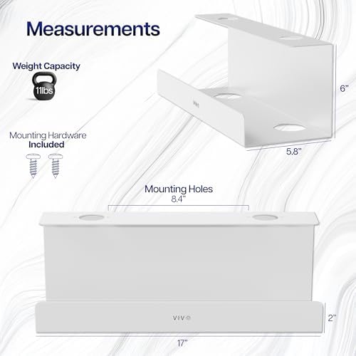 VIVO White 17 inch Extra Deep Cable Management Tray, DESK-AC16-1CW