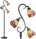 JONATHAN Y Walker 3-Light Tiffany Floor Lamp Stained Glass 70.5", Bronze