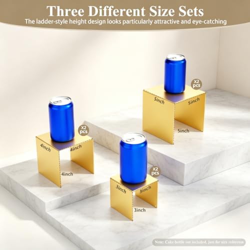Display Stand & Risers, 6 Pcs Set Metal Rectangular Cupcake Stands
