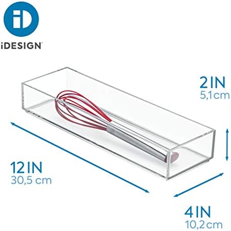 iDesign Plastic Drawer Organizer, 4" x 12" x 2", Clear