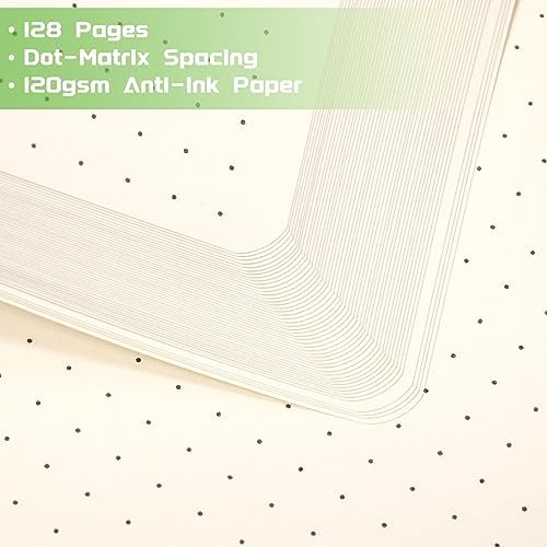 Dotted Journal/Notebook - Dot Grid Hard Cover Notebook, 5.3'' x 8.26''