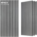 TO-TH Acoustic Panels Wood-Look Sound Proofing Wall Panel 4 Pack, Gray Oak