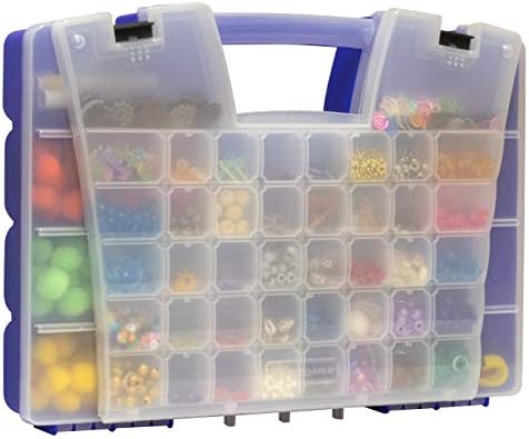 Akro-Mils 06318 Multi Compartment Hardware and Crafts Portable Organizer Storage Case, (18-Inch x 13-Inch x 4-Inch), Blue