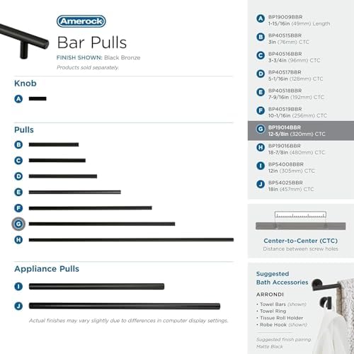 Amerock 12-5/8" Bar Pulls Black Bronze Drawer Pull