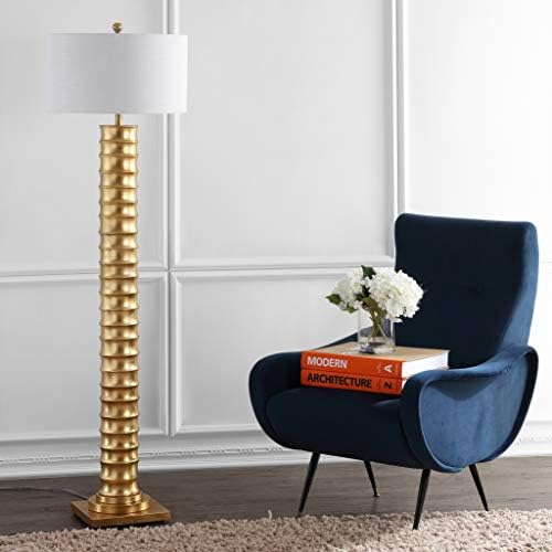 JONATHAN Y Serena Floor Lamp Art Deco Metal 63", Gold Painting