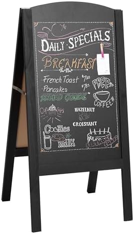 Ilyapa A Frame Chalk Board Easel Sign 26x56 in - Sandwich Signs Outdoor