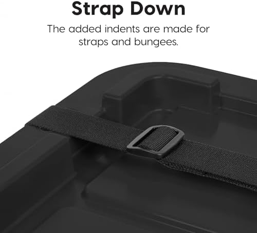 IRIS USA 4-Pack 12 Gal Heavy Duty Storage Tote Bins with Lids, Black