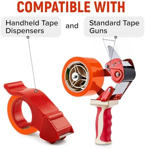 2" x 110 Yards Orange Packing Tape, 2 Rolls