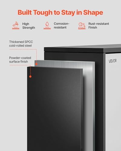 VEVOR Metal Wall Cabinet, 30.31 x 12.01 x 19.69 Inch, Floating Garage Tool Cabinet with Up-Flip Door and Shelf, 240 lbs Load Capacity, Fit for Garage, Basement, Kitchen, Warehouse Assembly Required