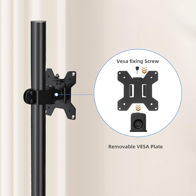 Pholiten Tall Vertically Stacked Dual Monitor Desk Mount Stand | Extra Tall 31 Inch Monitor Stand, Fully Adjustable Monitor arm for 13-32 Inch LCD Screen, Holds up to 22lbs