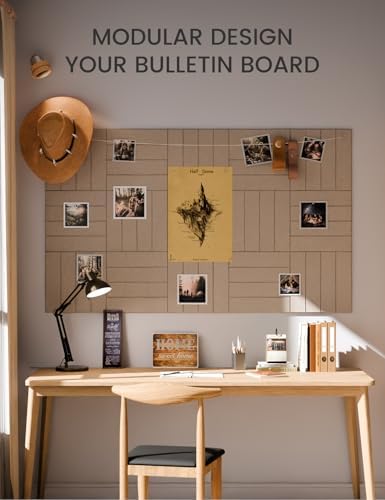 Fluxynara Felt Bulletin Board & Cork Board Alternative, Taupe